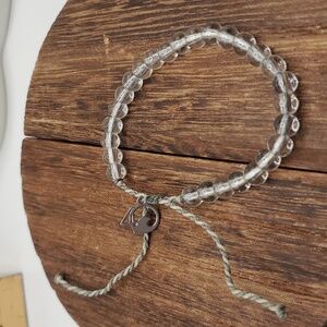 B2330 oceans 30 simplistic clear beaded grounding bracelet‎ one with nature